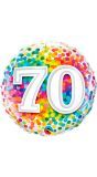 Regenboog confetti 70 jaar folieballon
