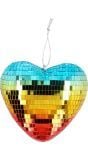 Regenboog Hartvormige Discobal Hanger 19Cm