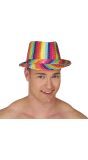 Regenboog pailletten fedora