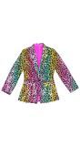 Regenboog Panterprint Pailletten Colbert Vrouwen