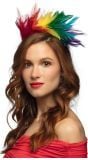 Regenboog Veren Tiara