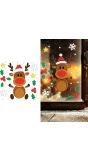 Rendier raam stickers gel kerst