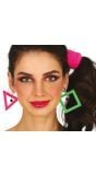 Retro 80's Oorbellen Roze Groen