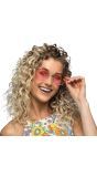 Retro hippie partybril XL roze