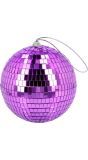 Retro paarse disco bal 15cm