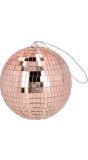 Retro rosé gouden disco bal 15cm
