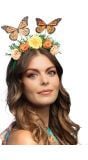 Retro vlinder diadeem met rozen