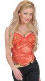 Rode corset met knoopjes