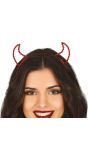 Rode duivel horen steentjes haarband halloween