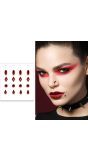 Rode gezichtstickers nep piercings