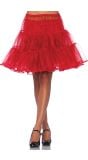 Rode glimmende petticoat