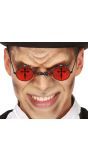 Rode gothic bril halloween