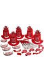 Rode Happy New Year party set 10 personen