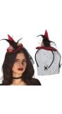 Rode heksenhoed diadeem halloween