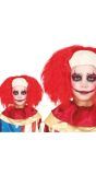 Rode kale clown pruik kind halloween
