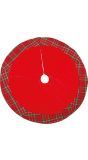 Rode kerstboom kleed schotse ruit 90cm
