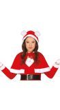 Rode kerstcape met berenoren kind