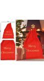 Rode kerstman cadeauzak merry christmas