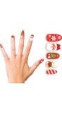 Rode kerstman nepnagels zelfklevend 10 stuks