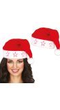 Rode kerstmuts met sterren