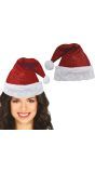 Rode luxe kerstman muts met glitters