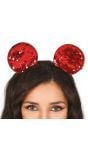 Rode Minnie Mouse Oren met Pailletten
