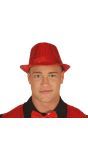 Rode pailletten fedora