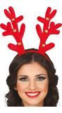 Rode rendier hoofdband met kerstbelletjes