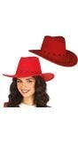 Rode Suède Cowboyhoed Dames