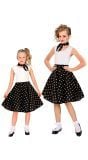 Rok en sjaal polkadot 50s zwart kinderen