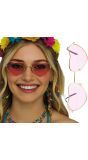 Rood Roze Hartjes Hippiebril