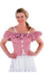 Rood-witte carmen blouse vrouwen