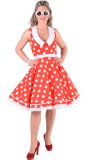 Rood witte jurk retro dames