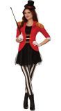 Rood Zwarte Circus Ringmeester Outfit Dames