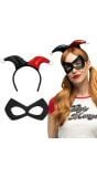 Rood Zwarte Harley Quinn Accessoireset 2-Delig