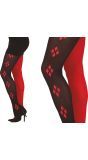 Rood zwarte Harley Quinn panty dames