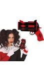 Rood/zwarte Harley Quinn pistool 20 cm halloween