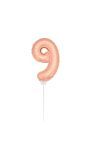 Rosé goud cijfer 9 mini folieballon