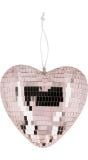 Rosé Gouden Hartvormige Discobal Hanger 19Cm