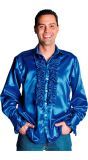 Rouches blouse donkerblauw luxe man
