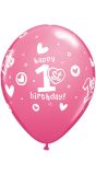 Roze 1e verjaardag ballonnen 25 stuks