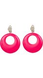 Roze 80s ring oorbellen