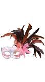 Roze Colombina Veren Oogmasker