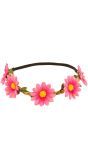 Roze Flower Power Haarband