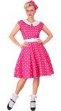Roze Gestipte Jurk Dames Barbie 50's
