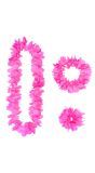 Roze Hawaii Verkleedset Bloemenkransen