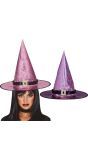 Roze heksenhoed halloween