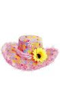 Roze hippie hoed