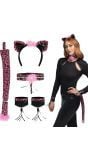 Roze Luipaard Accessoireset 5-Delig
