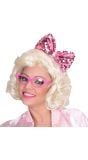 Roze pailletten vlinderstrik hoofdband